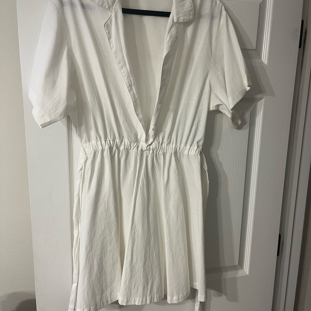 White Button-Up Dress